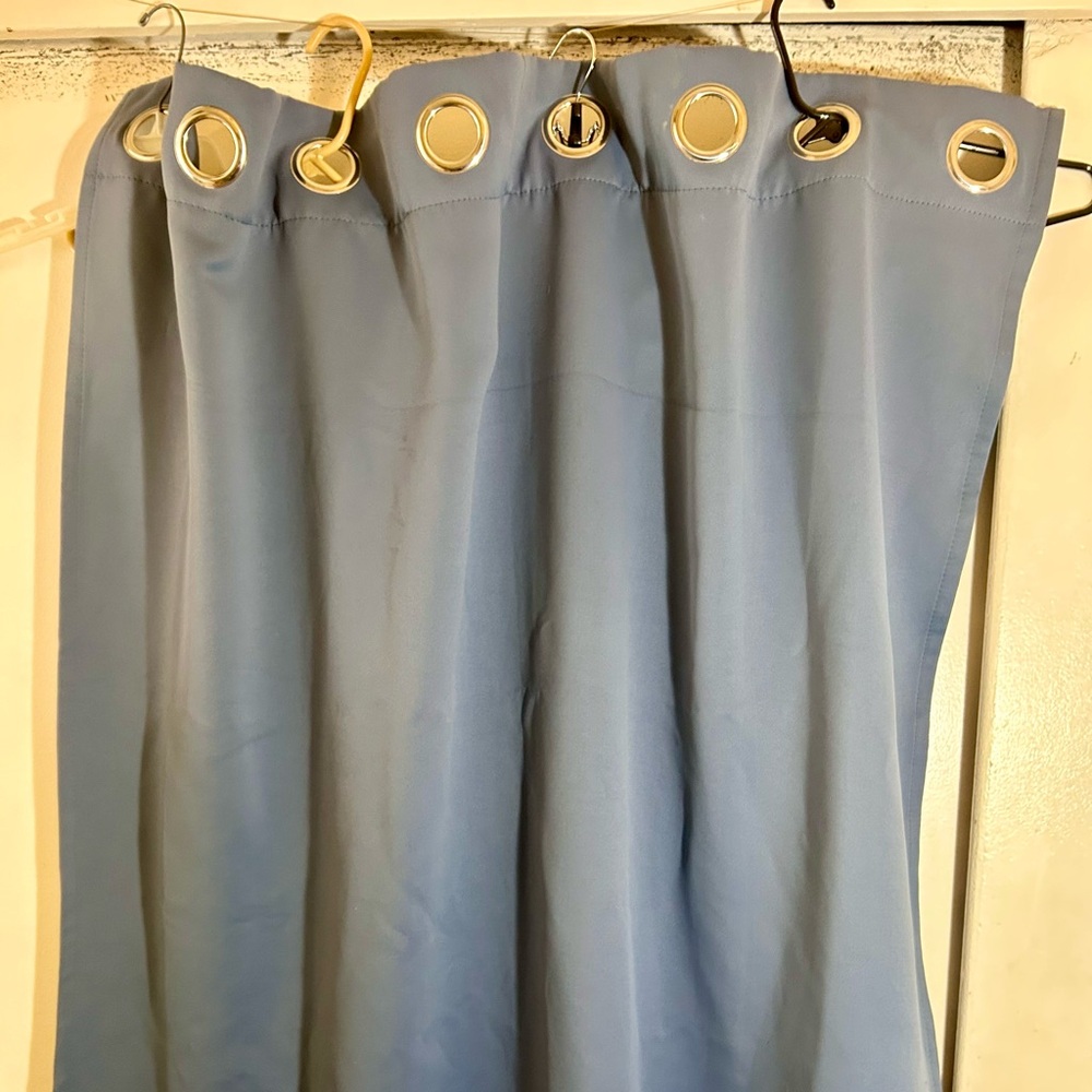 Thermal Blackout Curtain BLUE Heavy Duty Single Panel 45” x 90” Silver Grommet